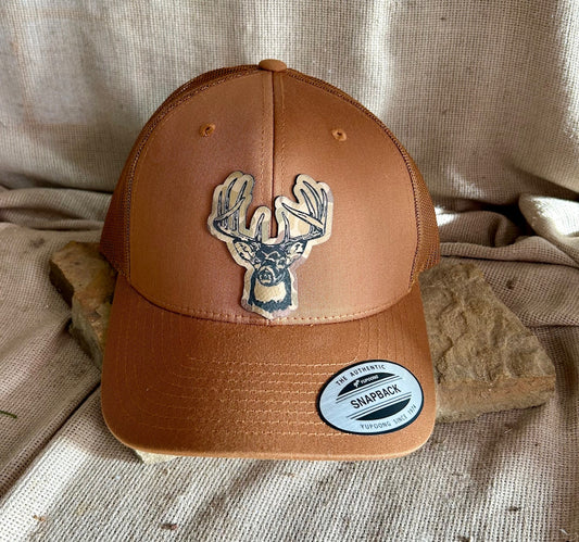 deer leatherette patch hat